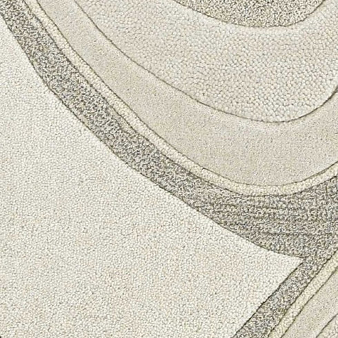 8' X 10' Ivory And Gray Wool Abstract Hand Tufted Area Rug